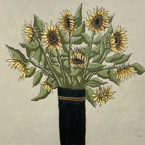 Kitchen Sunflowers 100 x 100 cm by Jand Hooper