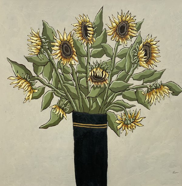 Kitchen Sunflowers 100 x 100 cm by Jand Hooper