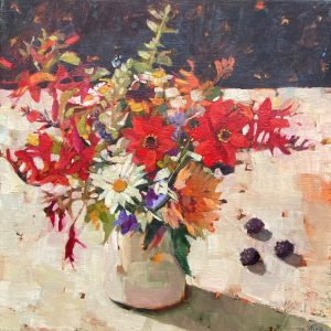 Late Summer Flowers - 40 x 40 cm oil on linen