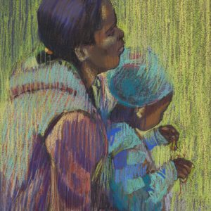 Young Mother and Child 56x44cm by Em Isaacson