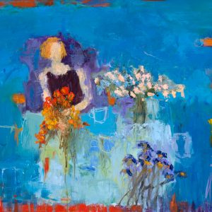 Blue Table Summer Day by Annie Rouse