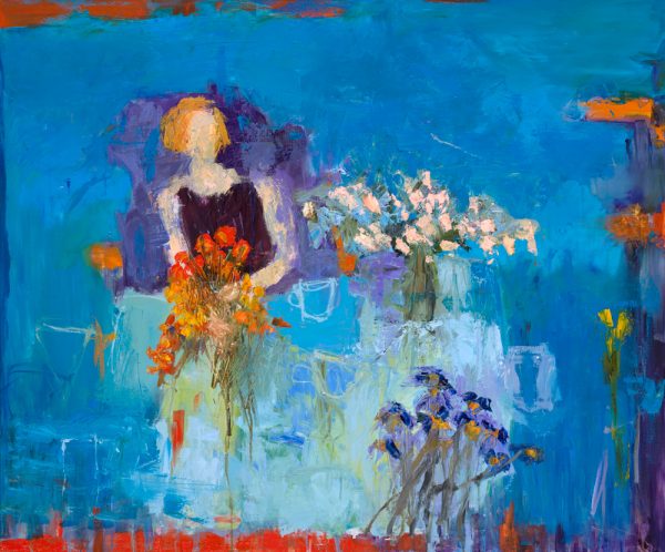 Blue Table Summer Day by Annie Rouse