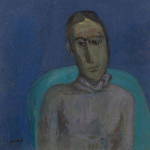 Young Woman in a Blue Chair