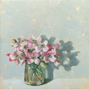 Clematis Flowers - oil on linen - 30 x 30 cm