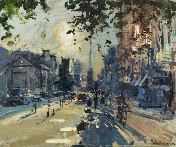 Into a Lowering Sun 14th New York oil 25 x 30 cm