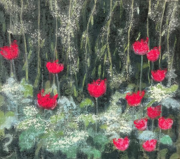 Poppies with Willow